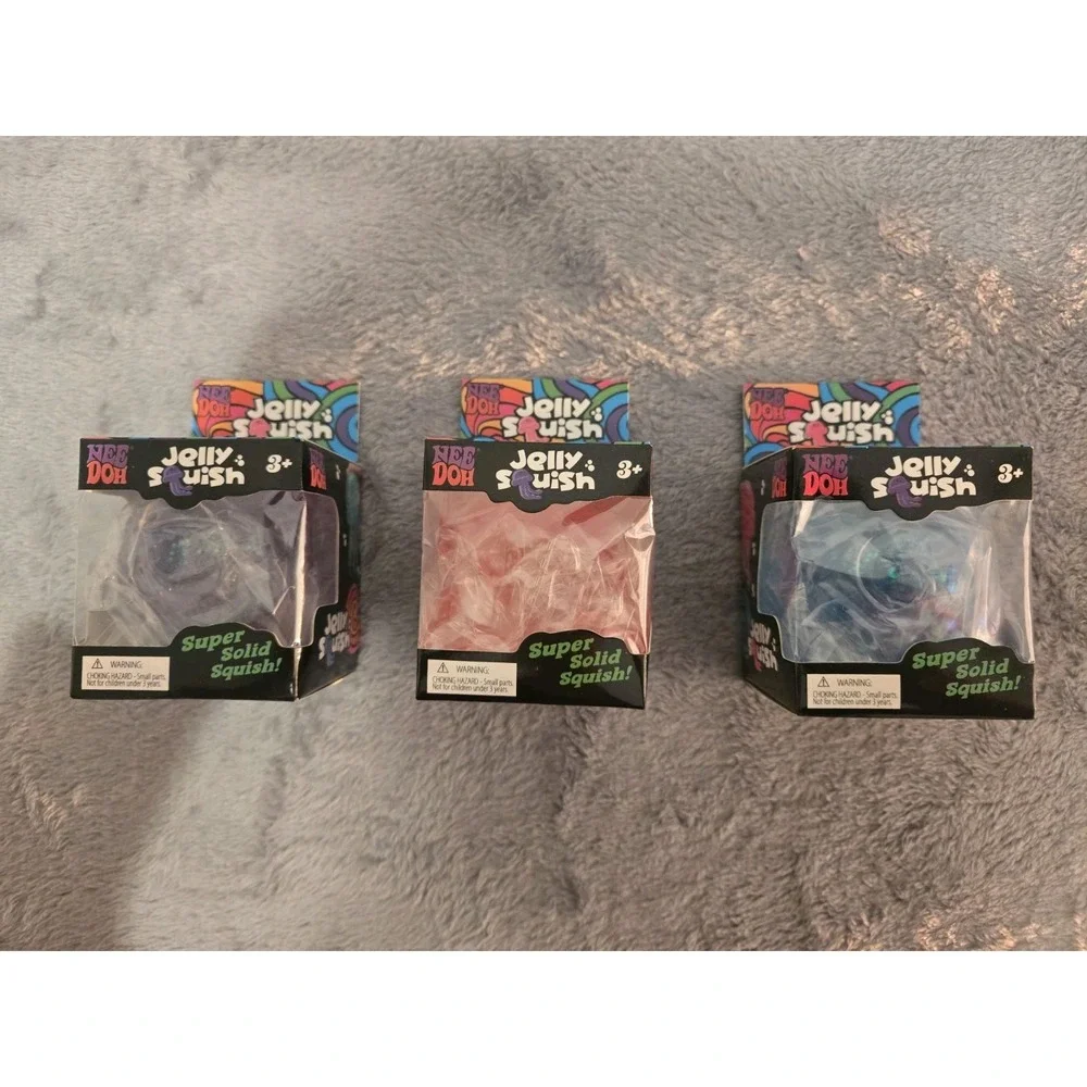 NeeDoh Jelly Squish Jellyfish (DUPE) Fidget Sensory Stress  Squishy Lot Of 3